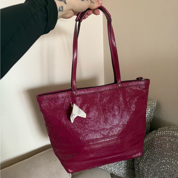 Coach Deep Pink Leather Tote - Picture 2 of 10